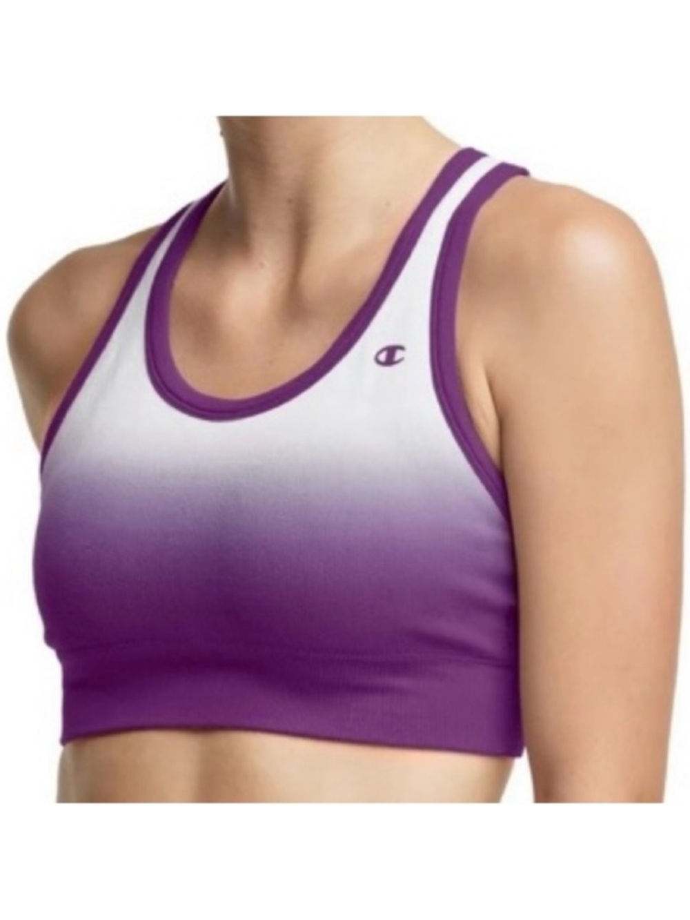 Champion Women’s Purple and White Racerback Seamless Sports Bras